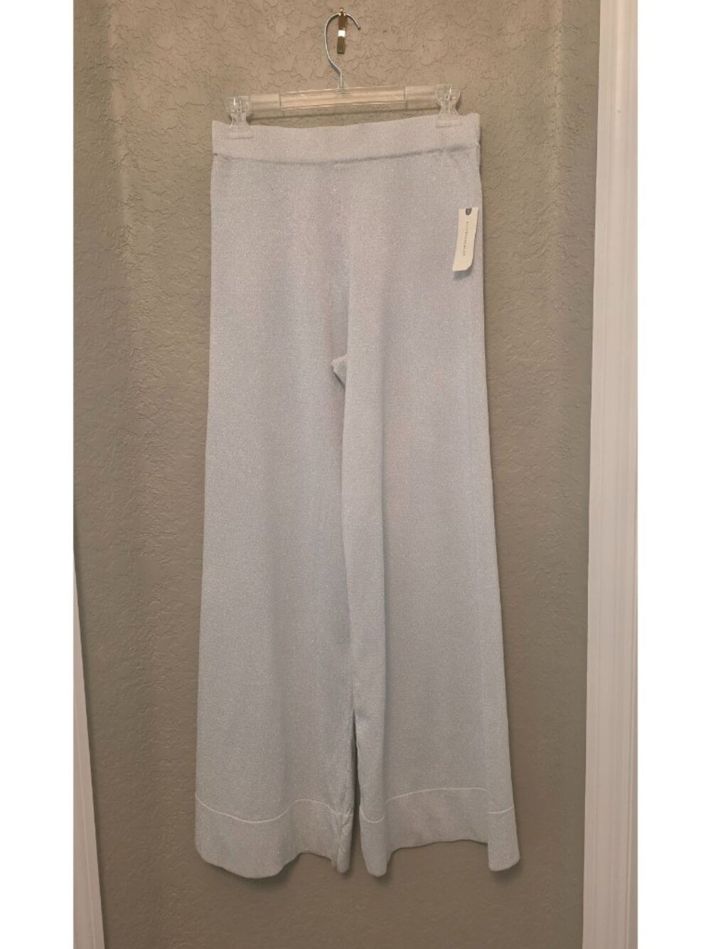 Pilcro Anthropologie Silver Sparkle Wide Leg Pull On Pants size XS NEW